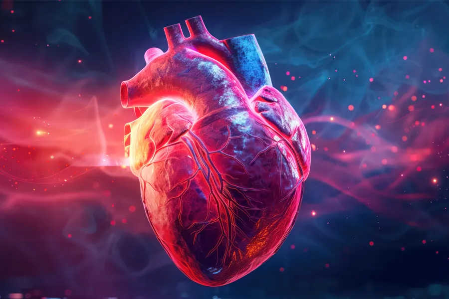 3D illustration of a human heart. Schedule cardiovascular health care from Yashoda Singh, MD in Hamilton-Toronto-Niagara.