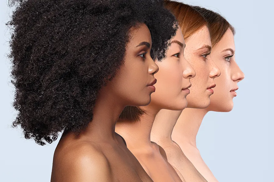 A group of beautiful women of different races. Get facial skin toning treatment from Yashoda Singh, MD in Hamilton-Toronto-Niagara.