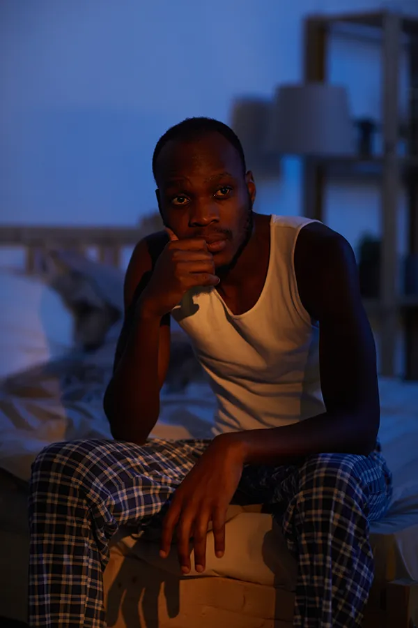 A man sleeping with an illustration of obstructed breathing pathways superimposed. Get sleep apnea and snoring treatment from Yashoda Singh, MD in Hamilton-Toronto-Niagara.